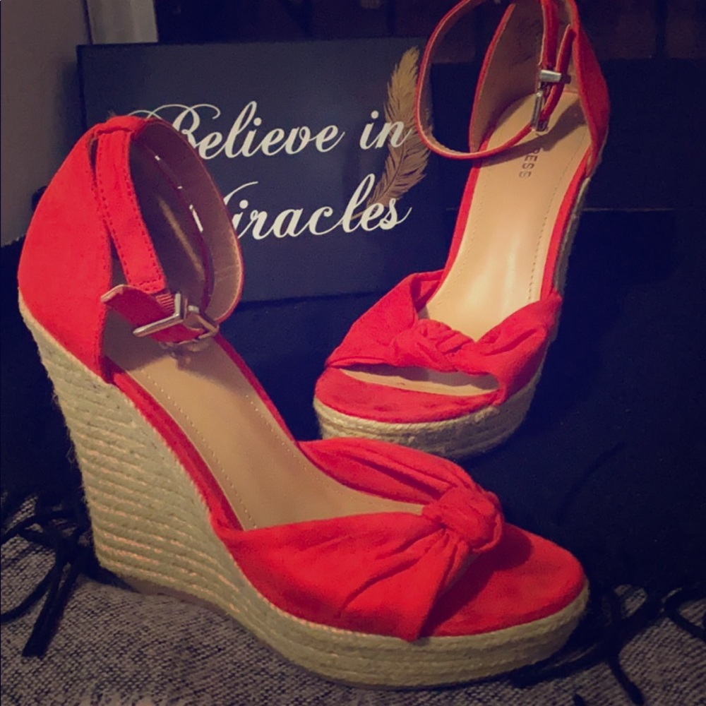 Red Platform Espadrilles Shoes - image 1